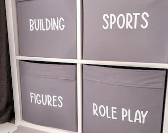 Toys storage  labels for Ikea kallax drona trofast storage, nursery draw label organization, toy box decals