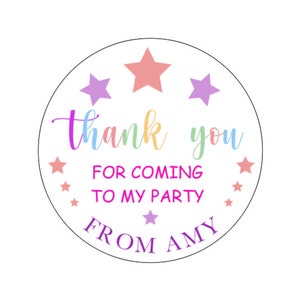 Party favour stickers, Sweet cone stickers, girls and boys party favour bag stickers, Birthday stickers for goodie bags, thank you stickers