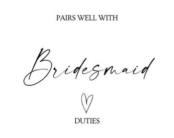 Pairs well with being a bridesmaid, Wedding party gifts, Bridesmaid Proposal, Bridesmaid label, Small prosecco label