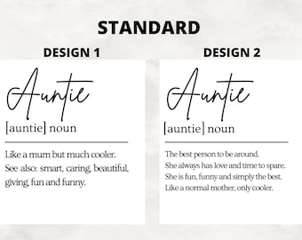 Personalized Auntie Definition Candle Label, Custom Gift
