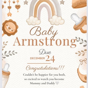 Baby shower label stickers, gift box label, personalised baby shower label