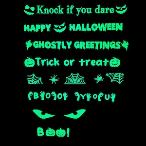 Halloween glow in the dark stickers, Halloween mail slot stickers, Halloween front door sign, spooky season sticker, Mailbox vinyl decals