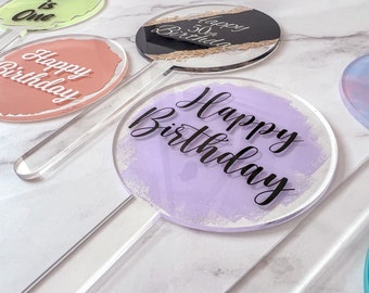 Acrylic Cake topper, Round cake topper, Acrylic round topper, Round cake topper, Personalised topper, Birthday cake topper, Custom topper