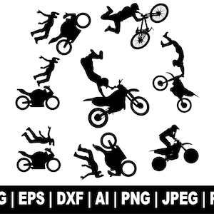 Motocross Rider Svg Bundle, Motocross Svg, Racing Svg, Biker Svg, Motorcycle Svg, Motocross Clipart, Bike Png Svg Cut File Cricut Silhouette