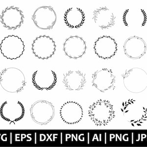 Wreath Svg Bundle, Wreath Svg, Circle Wreath Svg, Laurel Wreath Svg, Floral Wreath Svg, Wreath Monogram Svg, Wreath Clipart, Svg Cut Files
