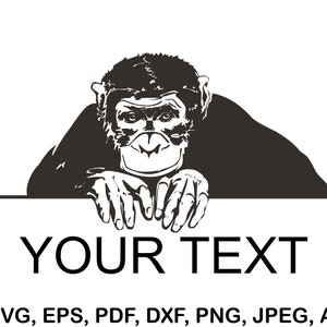 AFFE Monogramm Svg, Affe Name Tag Svg, Monogrma Art svg, T-Shirt svg, Tier svg, Babyäffchen svg, Affe Clipart, svg Cut Files für Cricut
