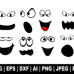 Spooky Face Svg Bundle, Spooky Face Svg, Scary Face Svg, Halloween Ghost Face Svg, Spooky Svg, Ghost Face Clipart, Svg Cut Files Cricut