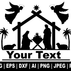 Nativity Scene Svg, Nativity Svg, Christmas Scene Svg, Oh Holy Night Svg, Silent Night Svg, Nativity Clipart, Svg Cut File Cricut Silhouette