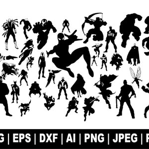 Superheroes Svg, Super Hero Svg, Png, Avengers Clipart Vector, Super Hero Silhouette, Cricut, Shirt Design, Cut Files, Digital Download