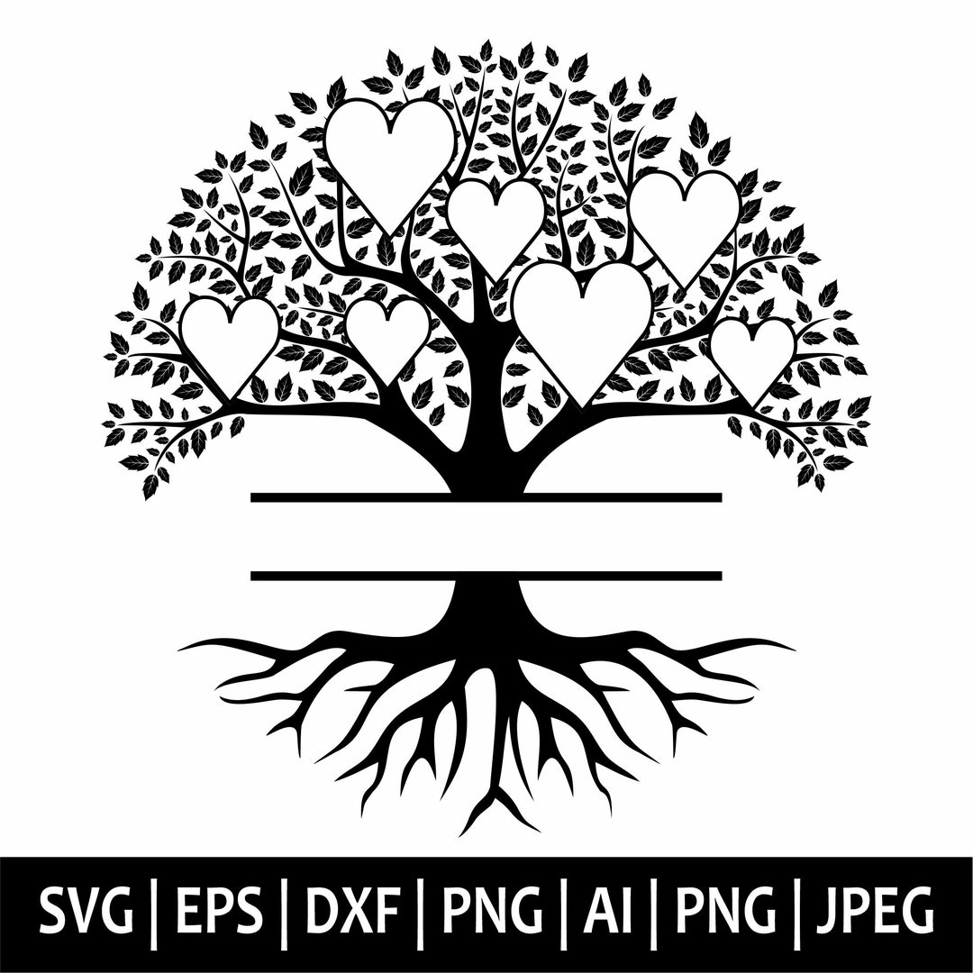 Tree of Life Svg, Tree With Heart Svg, Tree of Life Svg Monogram ...