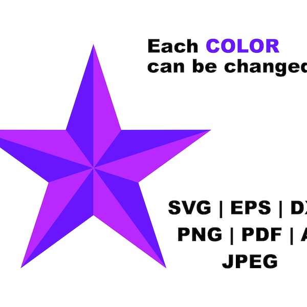 3d Star Svg, Star Svg, 3d Decoration Star Svg, Rating Star Svg, 3d Star Clipart, Star Png, Svg Cut Files Cricut Silhouette, Instant Download