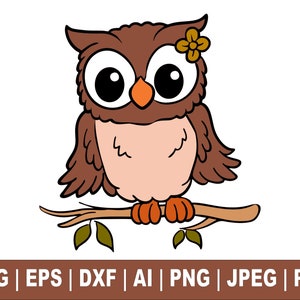 Cute Owl Svg, Owl Svg, Birds Svg, Owl Clipart, Owl T Shirt, Owl Png, Jpeg, Dxf, Eps, Pdf Svg Cut Files Cricut Silhouette, Digital Download