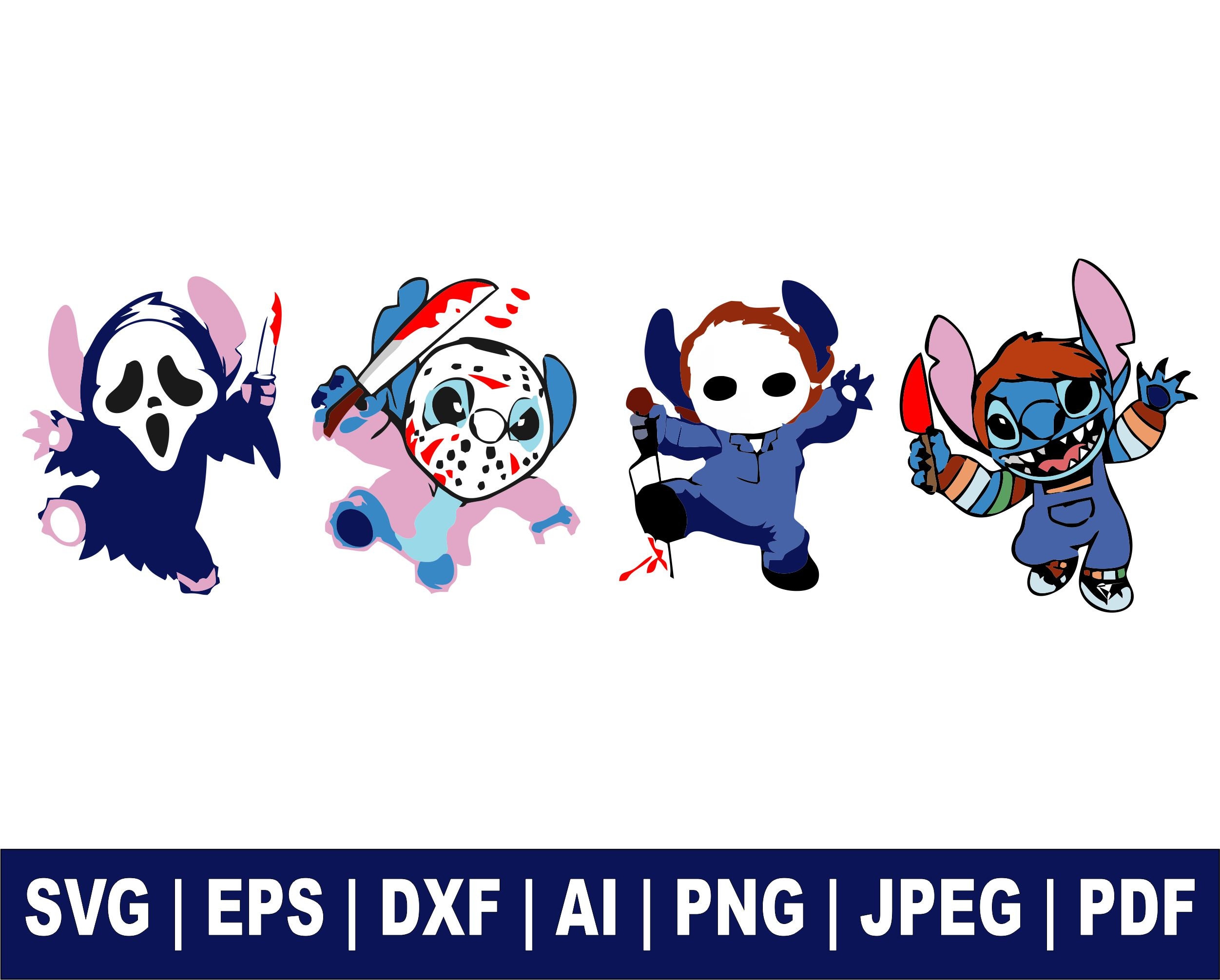 Stitch Horror Character Svg Stitch Svg Bundle Stitch Layered Etsy Israel