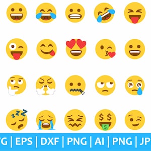 Smiley Face Svg, Emoji Svg, Happy Face Svg, Expression Svg, Layered Design Vector Files, Emoji Clipart, Trendy Svg, Png Cut Files Cricut