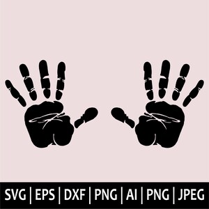Hand Print Svg, Hand Svg, Baby Hand Svg, Handprint Svg, Print Pattern Svg, Hand Clipart, Svg Cut Files Cricut, Silhouette, Digital Download