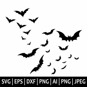 Halloween Bats Svg, Halloween Svg, Bat Svg, Halloween Decors Svg, Spooky Svg, Trendy Svg, Bats Clipart, Bats Png Cut Files Cricut,Silhouette