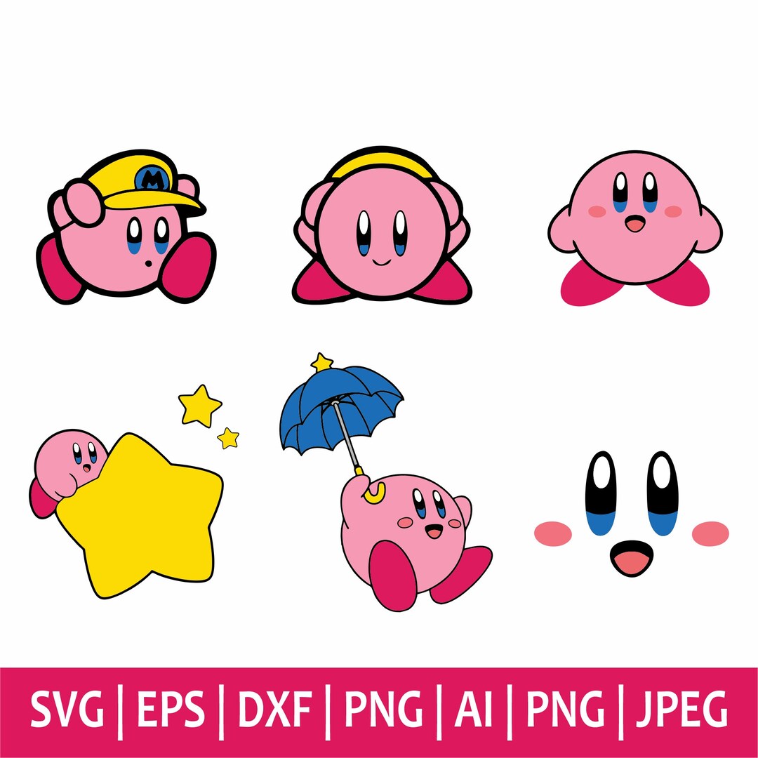 Kirby Svg Bundle Svg Kirby Svg Game Svg Layered Kirby - Etsy UK