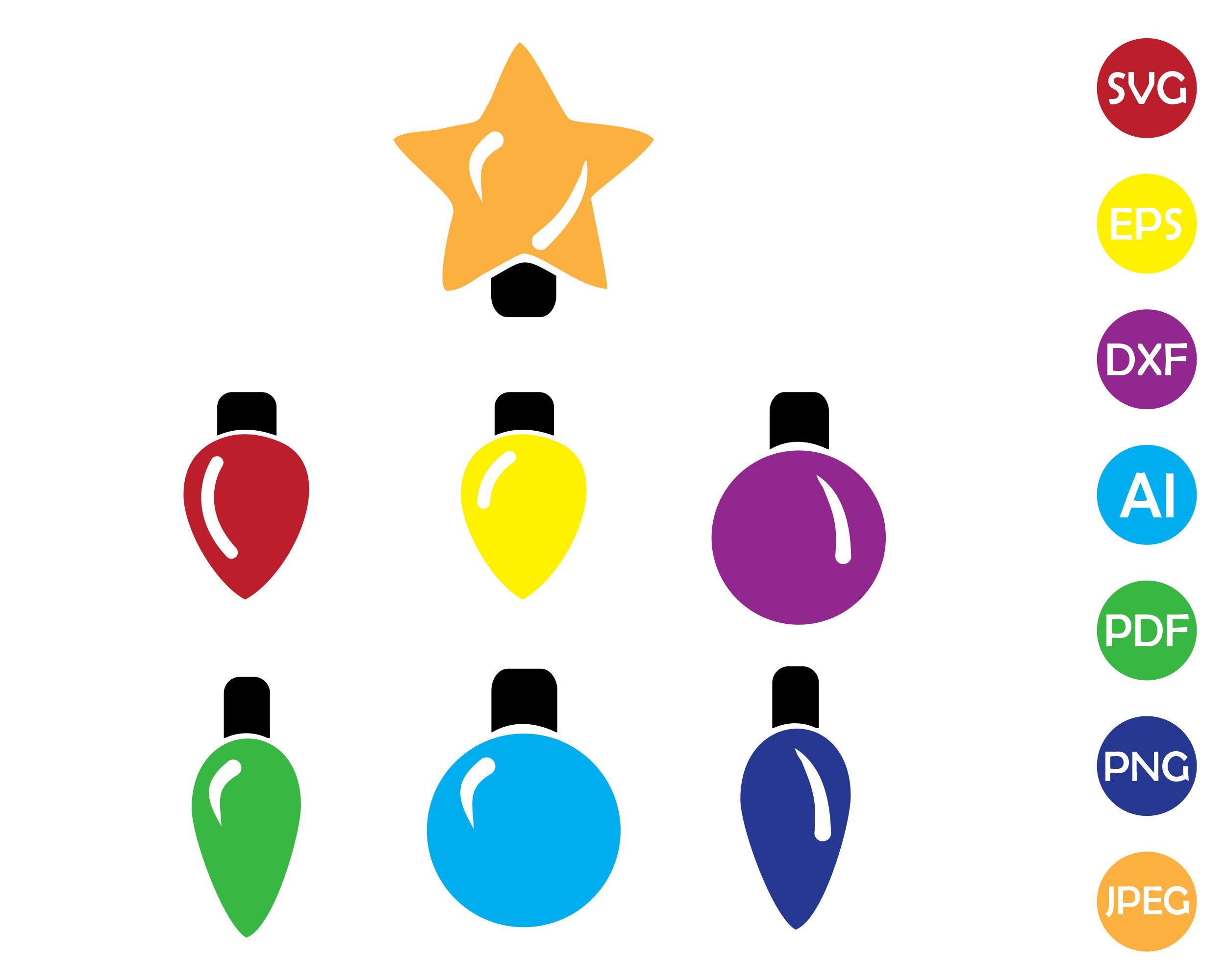 Christmas Lights Svg Lights Svg Bulb Svg Christmas Svg Etsy Australia