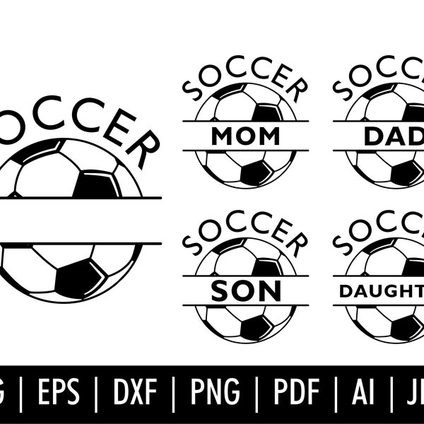 Soccer Svg Bundle, Soccer Monogram Svg, Soccer Mom Svg, Soccer Shirt Svg, Soccer Family Clipart, Soccer Png, Svg Cut Files Cricut Silhouette