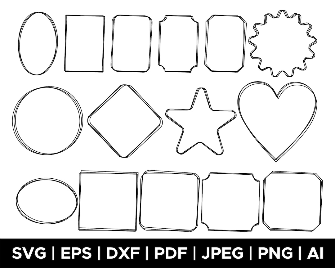 Double Frame Svg Bundle, Square Frame Svg, Heart Frame Svg, Rectangle ...