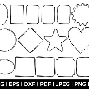 Double Frame Svg Bundle, Square Frame Svg, Heart Frame Svg, Rectangle Circle Frame Svg, Double Frame Clipart, Svg Cut File Cricut Silhouette