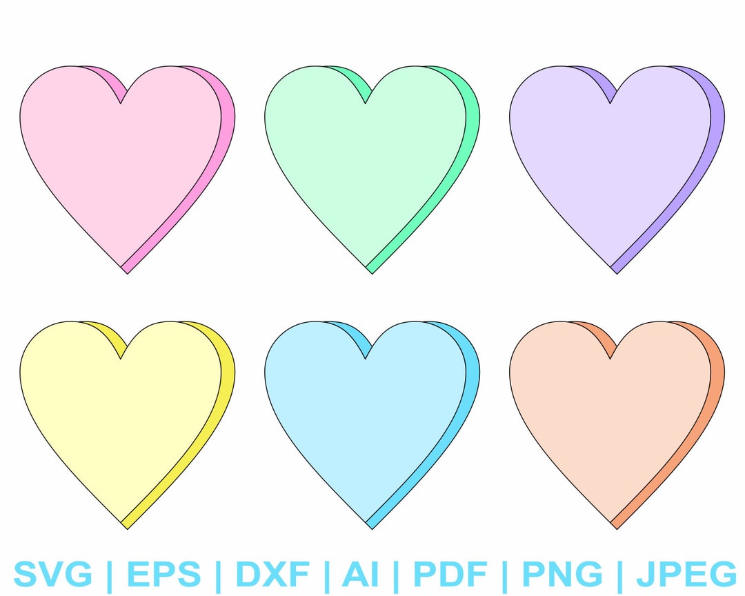 Candy Hearts Svg, Valentines Day Svg, Heart Svg, Valentine Svg, Love ...