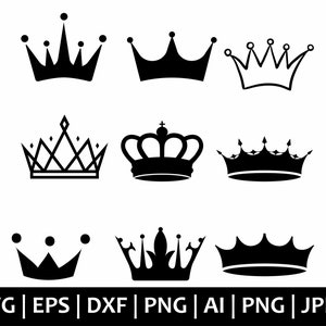 Royal Crown Svg, Crown Svg, Princess Tiara Svg, King Crown Svg, Queen Crown Svg, Crown Clipart, Crown Png,Svg Cut Files Cricut,Silhouette