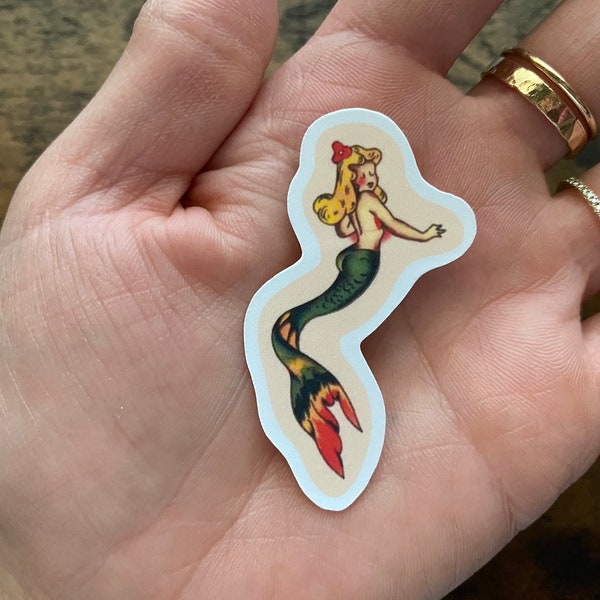 Vintage Mermaid Pin Up | Sticker