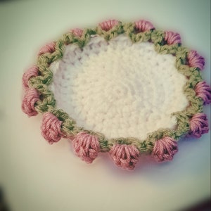 Crochet flower coasters set pattern only image 4