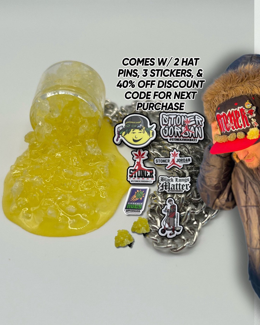 THC Dab Necklaces Glow in the Dark Faux Art Dab Pins Etsy