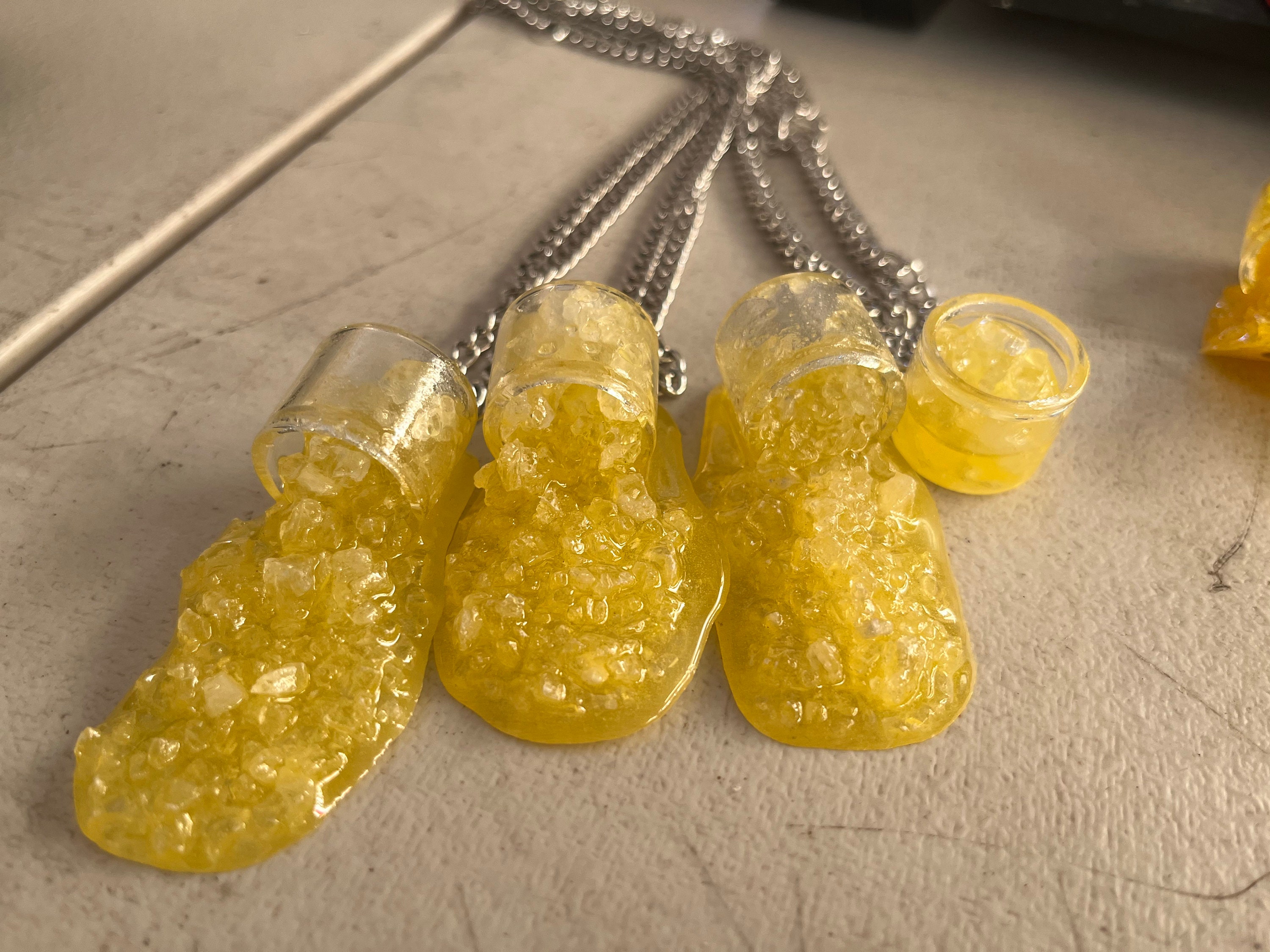 THC Dab Necklaces Glow in the Dark Faux Art Dab Pins Etsy