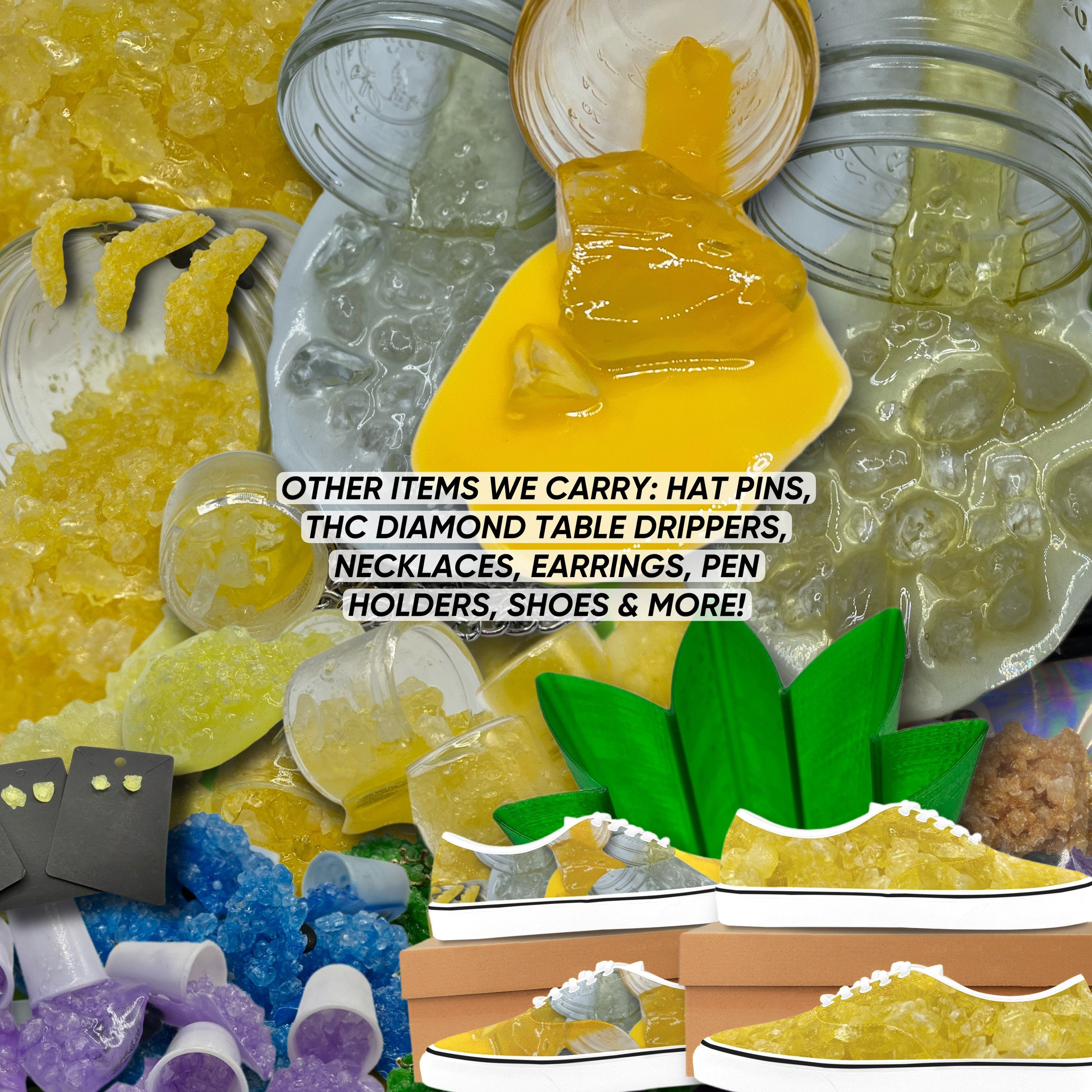 THC Dab Necklaces Glow in the Dark Faux Art Dab Pins Etsy