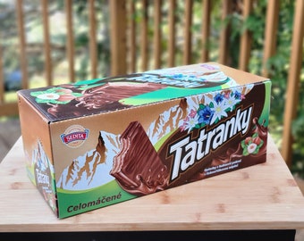 TATRANKY - Traditional European Czech and Slovak Wafers with Peanuts Fully Chocolate Coated 1 BOX - QTY 48 pcs