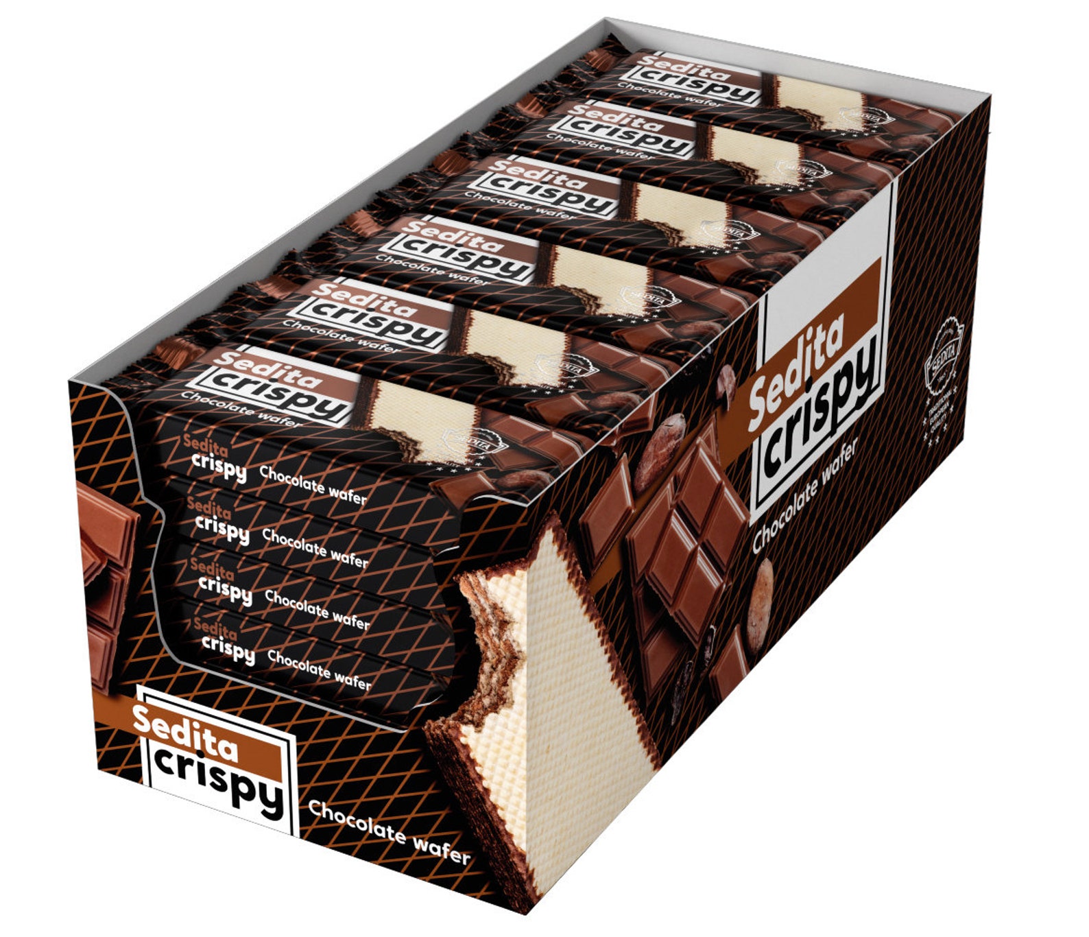 Sedita Crispy Chocolate European Wafers With Chocolate Coating 1 BOX