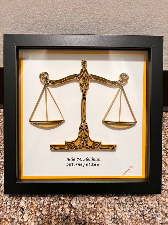 Art Quilling SCALES OF JUSTICE / Attorney at Law / Lawyer Etsy