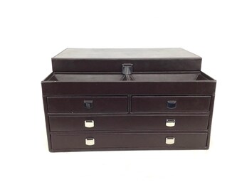 Vintage RedEnvelope x Wolf Designs Large Leather Jewelry Chest with LusterLoc anti-tarnish