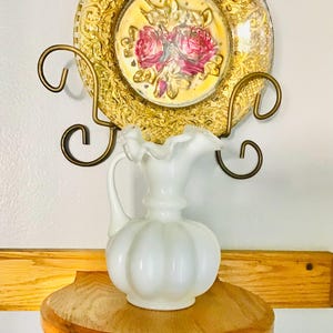 Scalloped White Milk Glass Pitcher