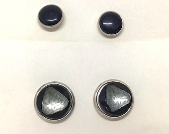 Black and Silver Cuff Links