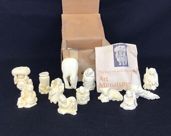Jocar Resin Oriental Art Miniatures 12 pieces includes “History and Legends” booklet and original box