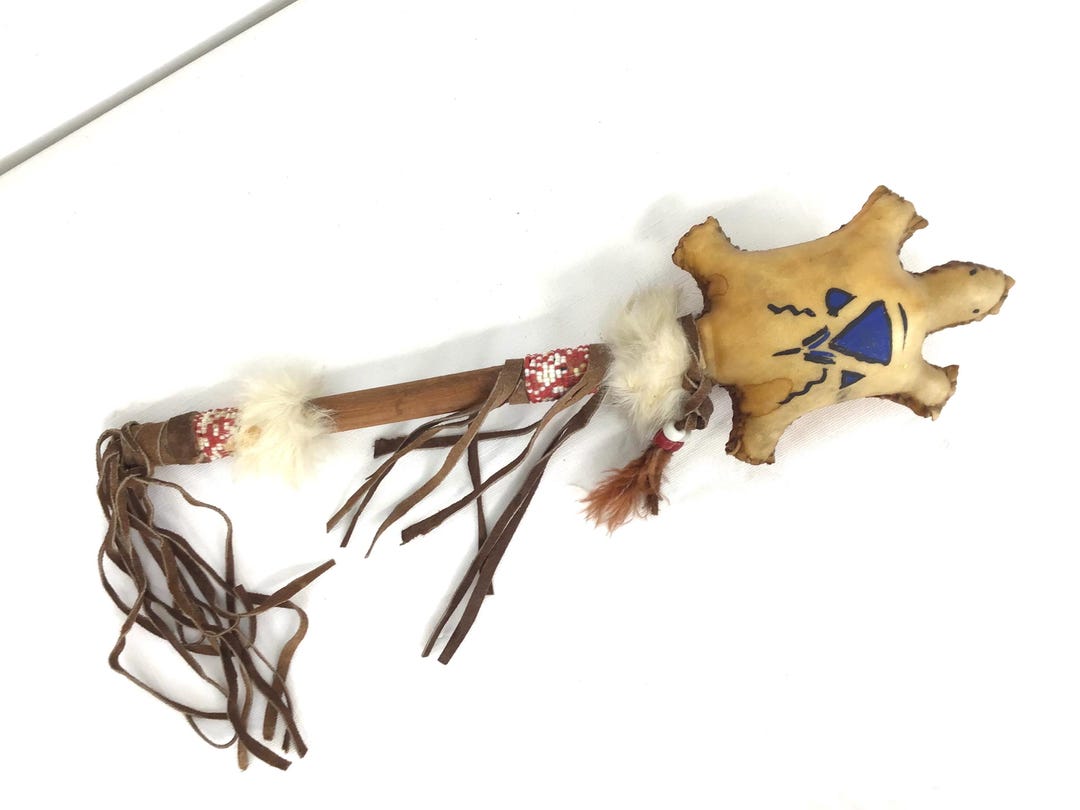 Native American Rawhide Turtle Rattle - Etsy