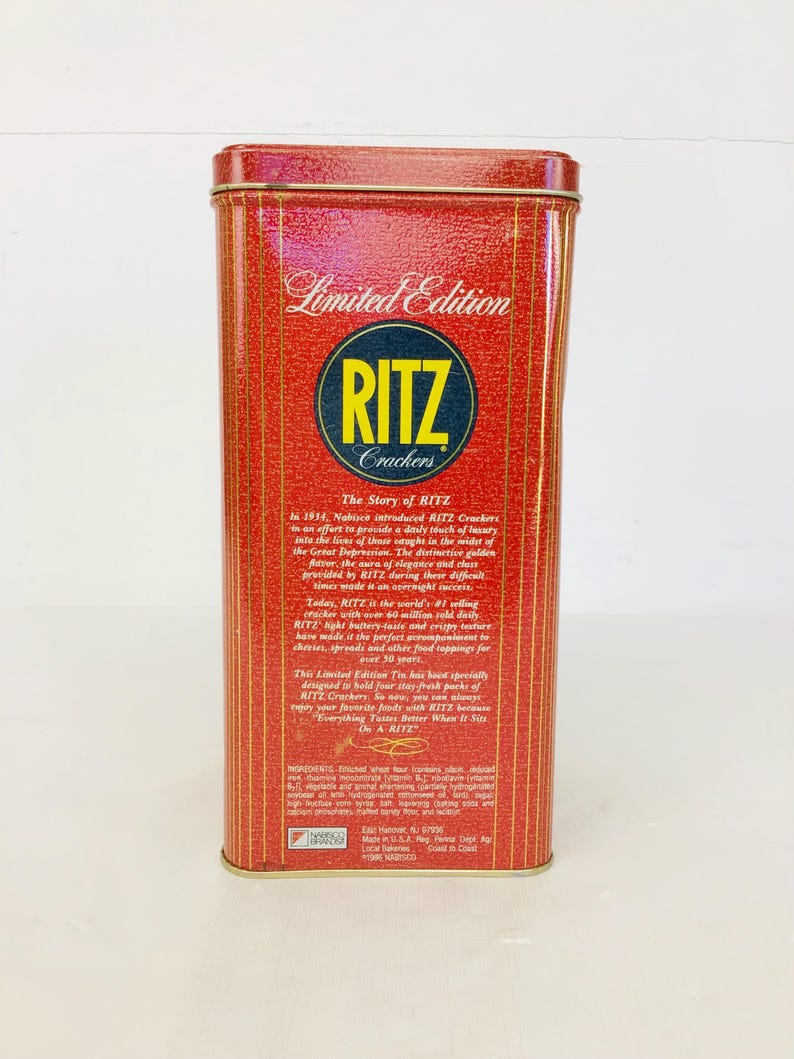 Who Invented Ritz Crackers Nabisco Ritz Crackers Limited Edition Metal Tin - Etsy