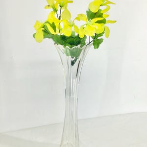 Tall Swung Glass Ribbed Vase