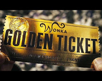 Customizable golden ticket to print: Charlie and the Chocolate Factory / Charlie and the chocolate factory golden ticket to print