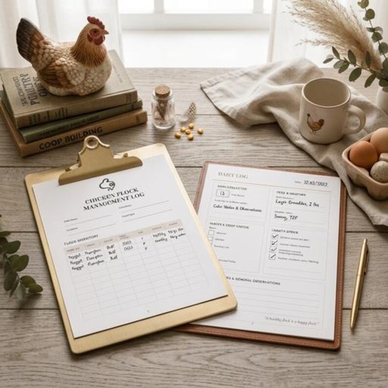 Chicken Flock Management Log | Printable Poultry Planner | Backyard ...