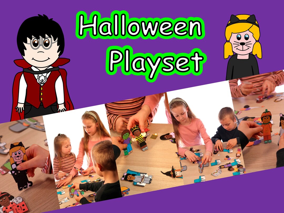 Halloween Playset Printable Playset Halloween Printable Etsy