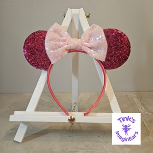 All Pink Mickey Ears Headband