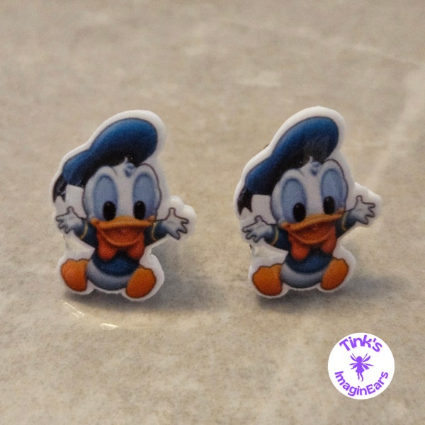 Donald Duck Resin Stud Earrings