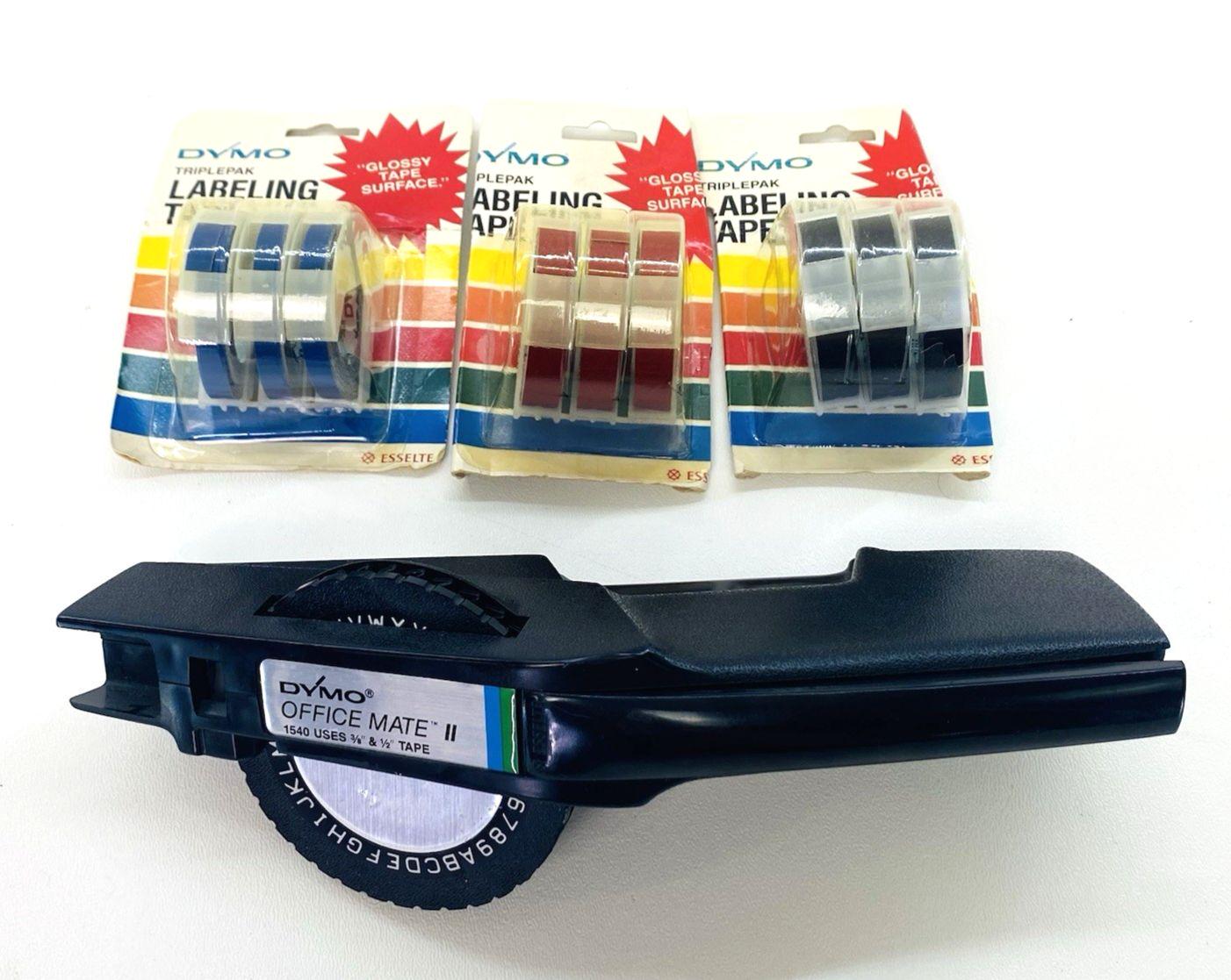 Vintage Dymo Office Mate II 1540 Embosser Label Maker & 9 Rolls of