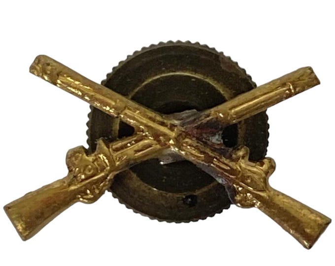 U.S. Military Infantry Crossed Rifles Screw Back Pin Insignia Vintage ...