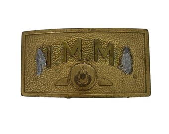 New Mexico Military Institute NMMI Brass Belt Buckle College Seal Cambridge